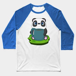 Panda Coffee Cup Baseball T-Shirt